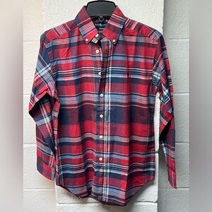 Ralph Lauren Plaid Classic Fit Shirt Boys
Long Sleeve Red Blue. Size 10-12